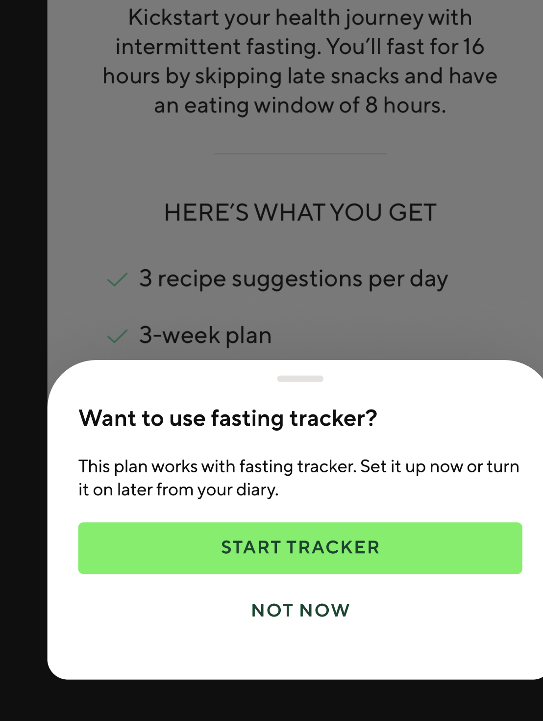 Meal plan interaction