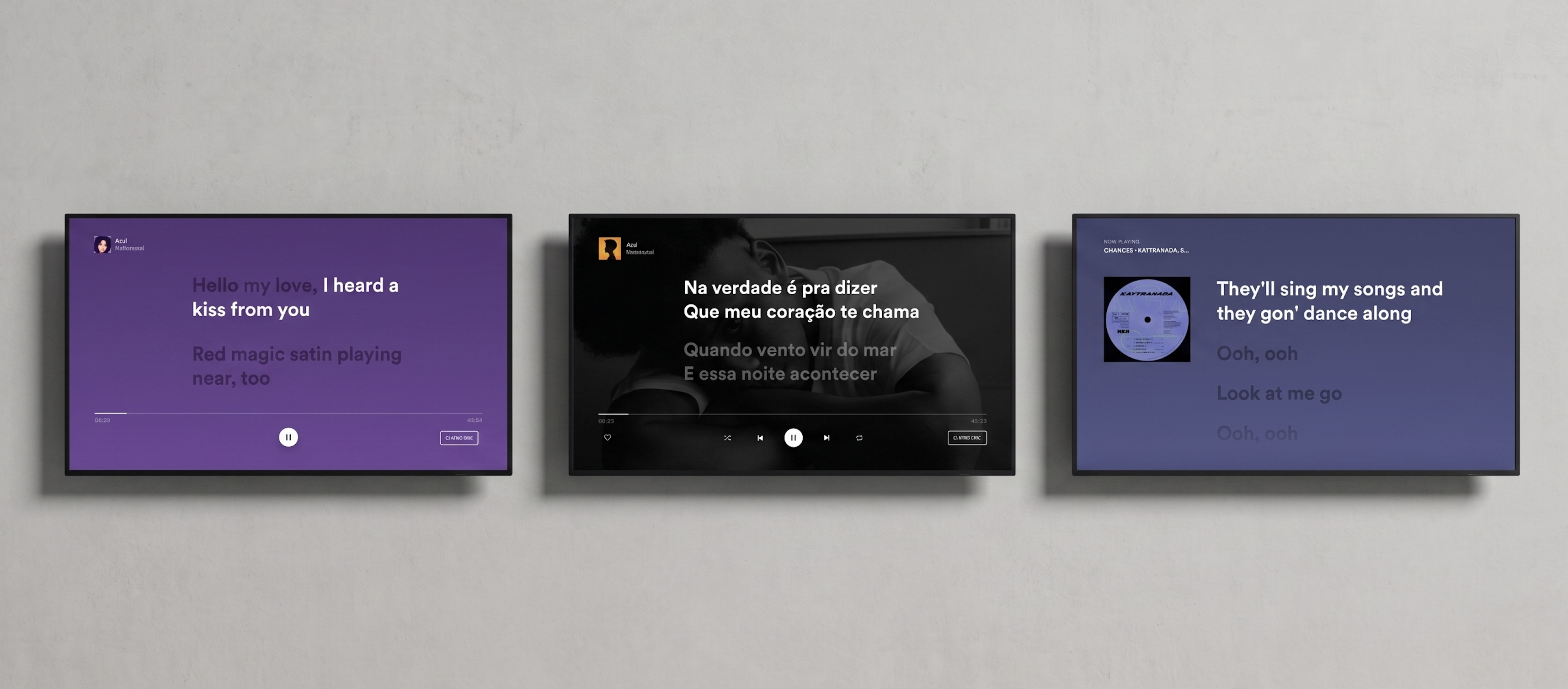 Early lyrics exploration — TV screen