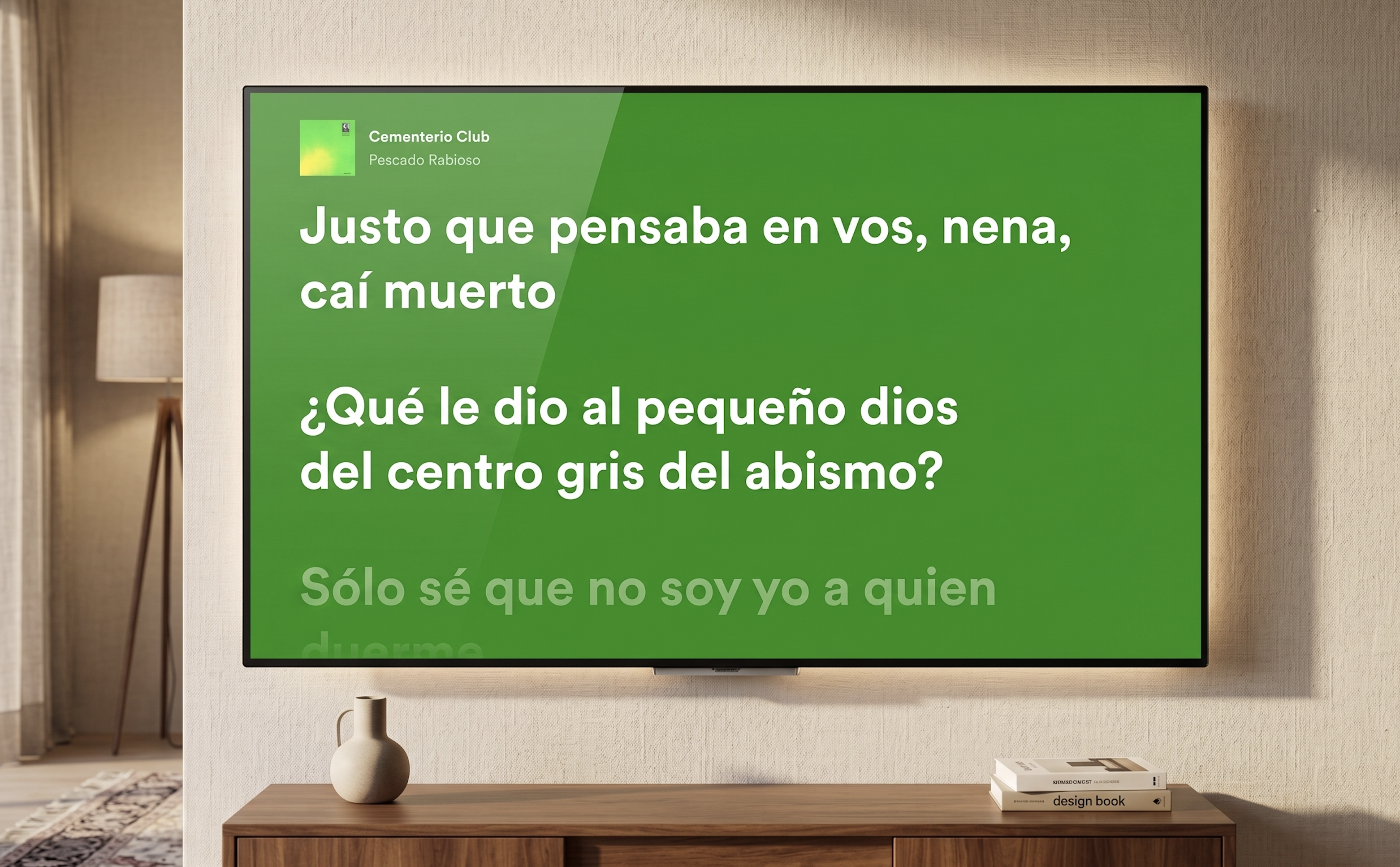 Lyrics feature — TV screen